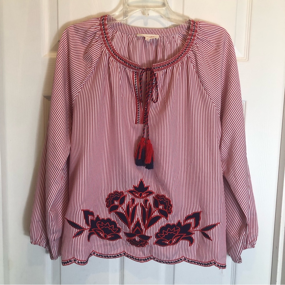 Anthropologie Solitaire Pullover Striped Boho Blouse. Size M